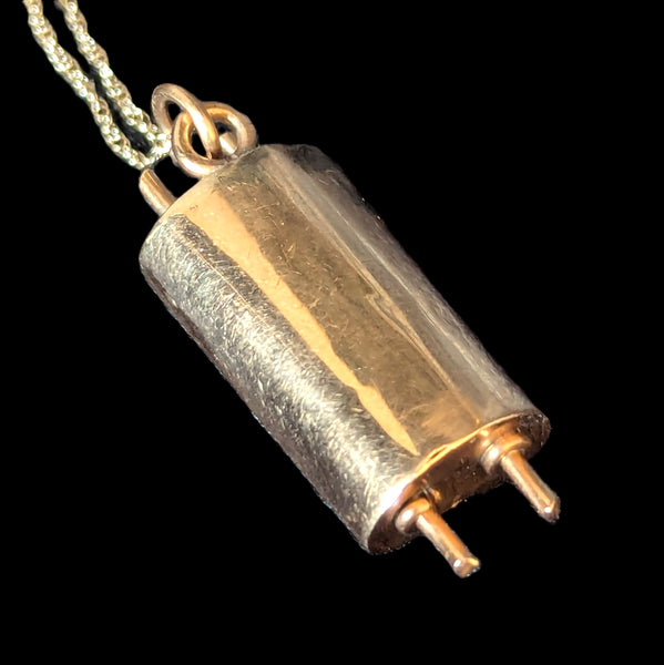 Vintage Star of David Torah Scroll Tzion 14k Rose Yellow Gold Pendant Chain Necklace