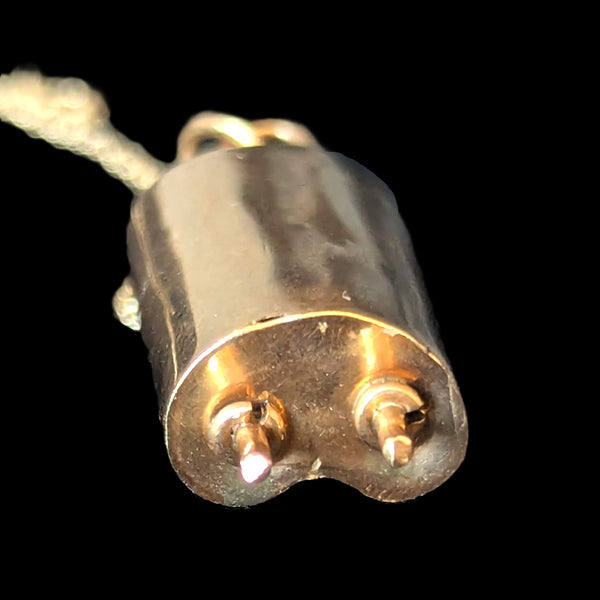 Vintage Star of David Torah Scroll Tzion 14k Rose Yellow Gold Pendant Chain Necklace