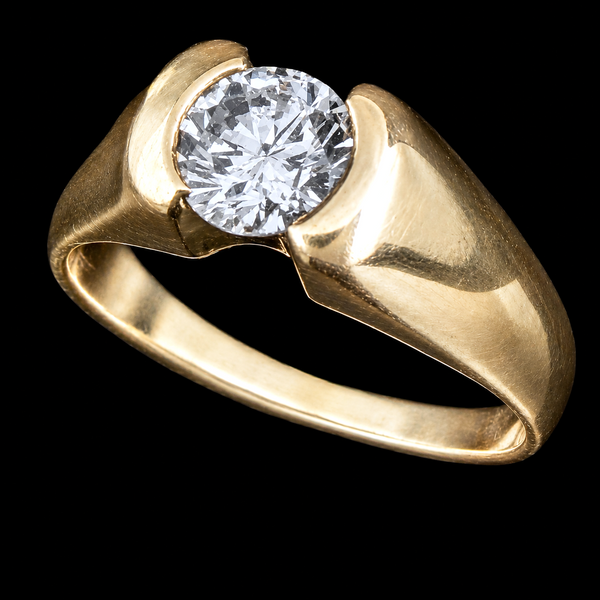 Vintage Natural Diamond 14k Yellow Gold Ring Engagement or Statement Estate Gift 