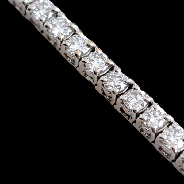 Vintage Natural Diamonds 14k White Gold Tennis Bracelet Estate Jewelry Gift