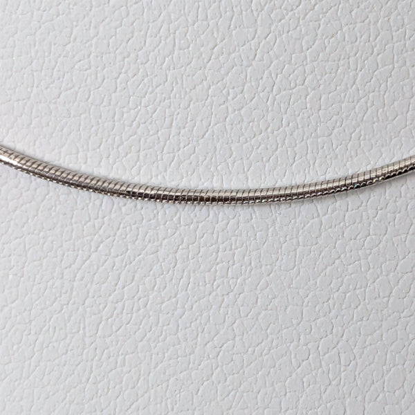 Estate 14k White Gold Round Snake Chain 16 in Long Lobster Clasp