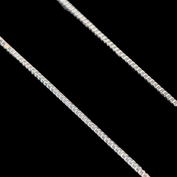 Estate 14k White Gold Box Chain 18 in Long