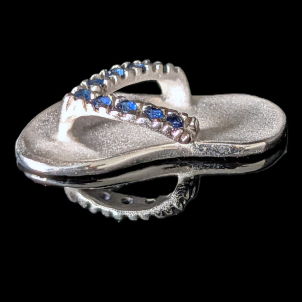 NA HOKU Diamonds 14k White Gold Flip Flop Sandal Pendant Estate Jewelry Gift