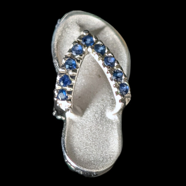 NA HOKU Diamonds 14k White Gold Flip Flop Sandal Pendant Estate Jewelry Gift