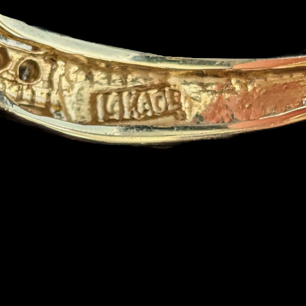 Faenza - Vintage Sapphire Diamond 14k Yellow Gold Cocktail Ring