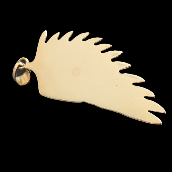 Vintage Large Angel Wing Diamonds 14k Yellow Gold Pendant Estate Jewelry Gift 2"