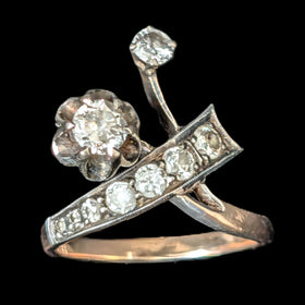 Lacombe - Vintage Diamonds 14k & 18k Multi Tone Gold Soviet Era Ring