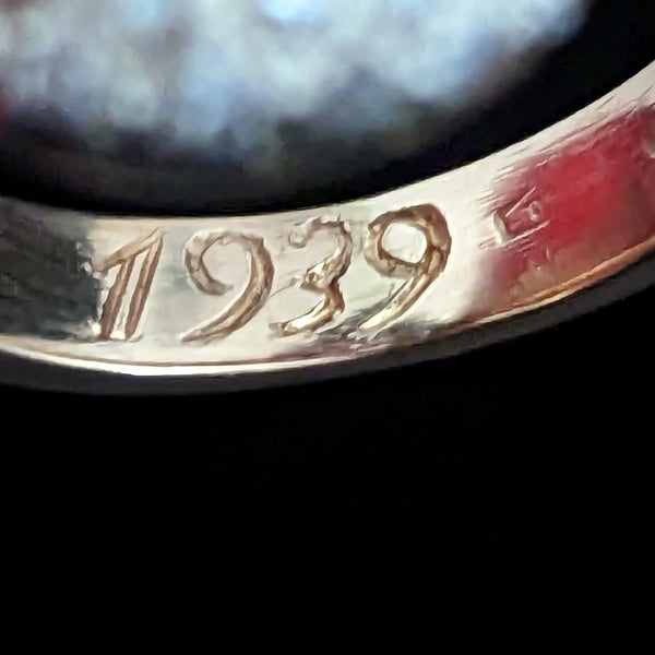 1939 Retro Diamonds Rubies 18k Multi Tone Gold Cocktail Ring Vintage Mid Century