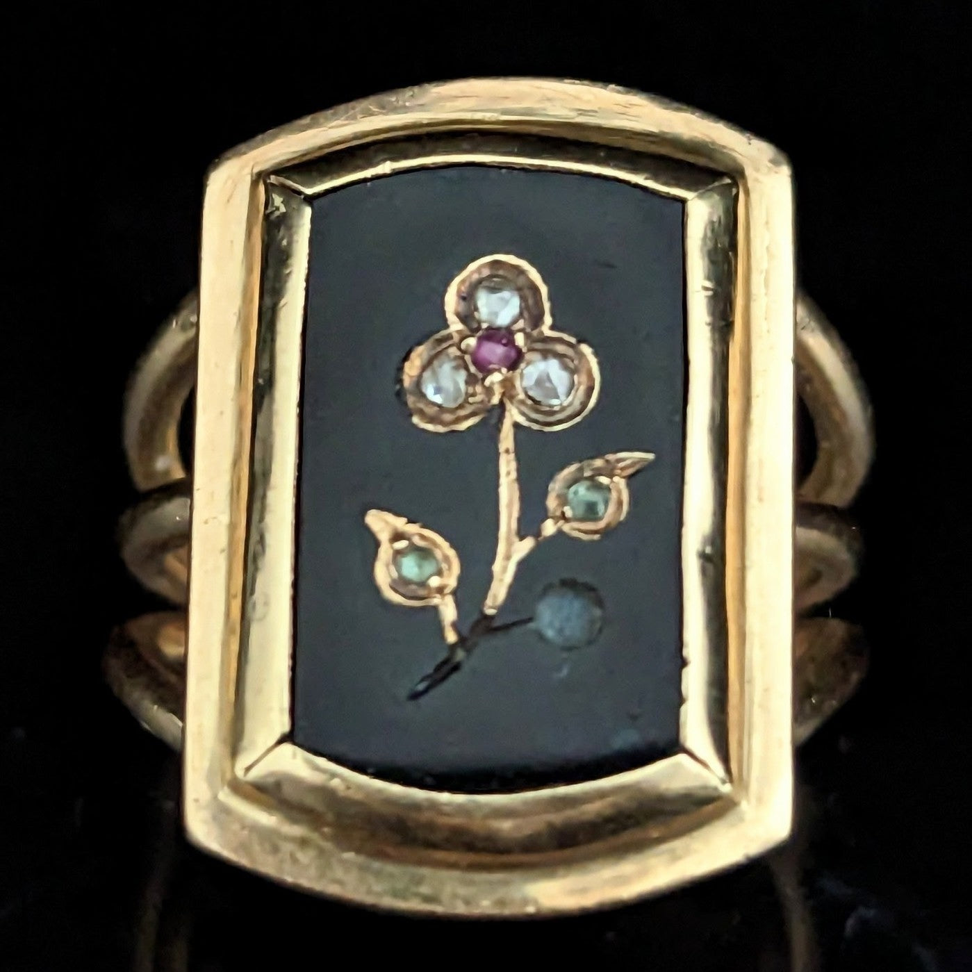 Georland diamonds, onyx, turquoise and gold ring