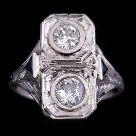 The Lubek - Art Deco Diamond 20k Gold Cocktail Ring