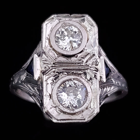 The Lubek - Art Deco Diamond 20k Gold Cocktail Ring