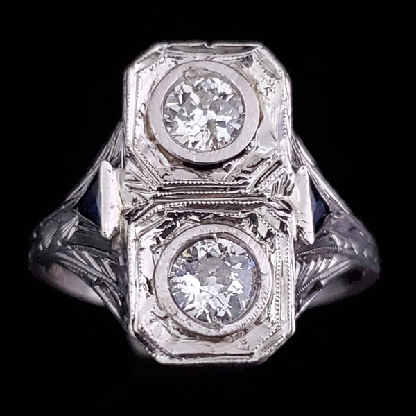 The Lubek - Art Deco Diamond 20k Gold Cocktail Ring