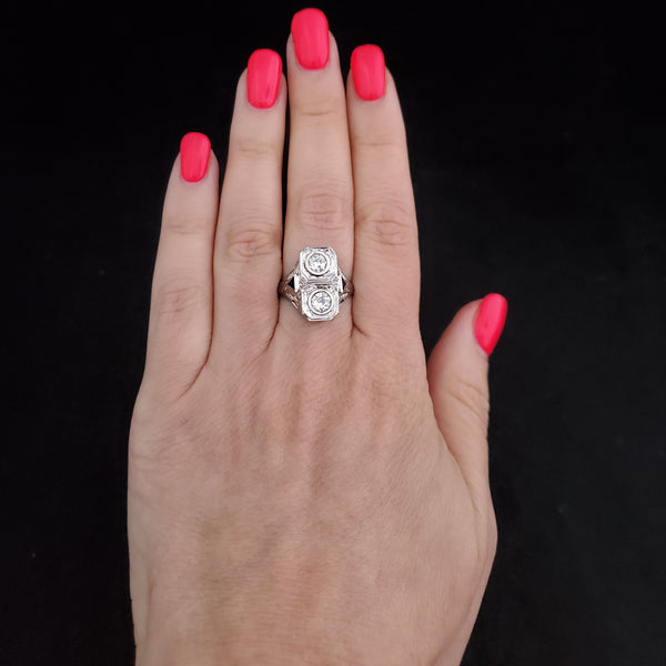 The Lubek - Art Deco Diamond 20k Gold Cocktail Ring