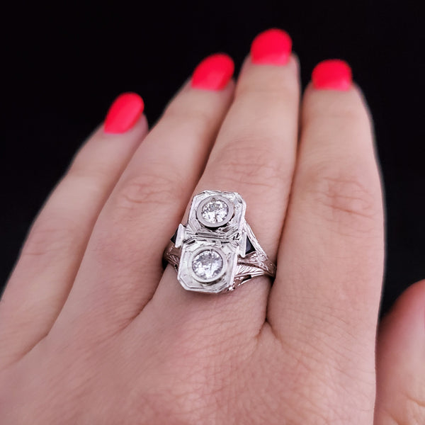 The Lubek - Art Deco Diamond 20k Gold Cocktail Ring