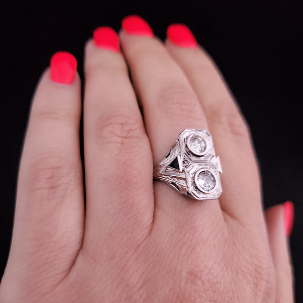 The Lubek - Art Deco Diamond 20k Gold Cocktail Ring