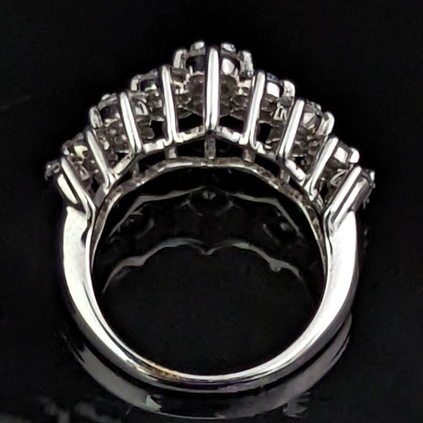 Estate 3.4ct Diamond 14k Gold Cocktail Cluster Ring