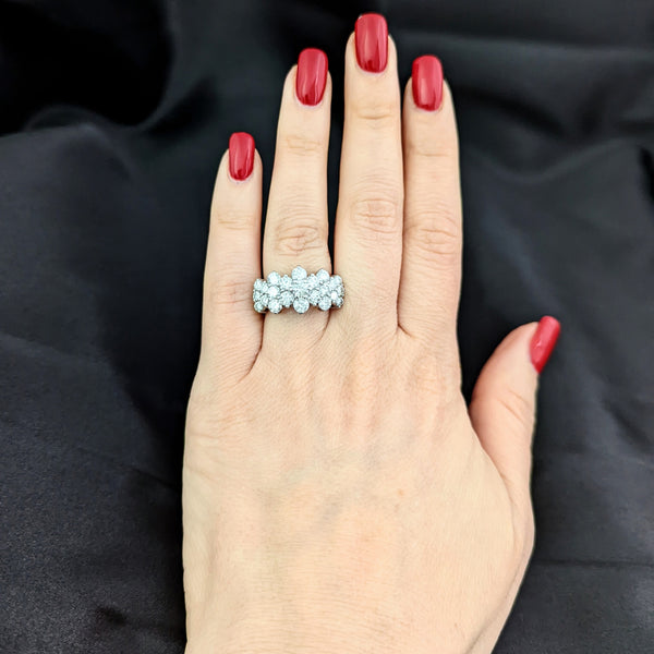 Estate 3.4ct Diamond 14k Gold Cocktail Cluster Ring