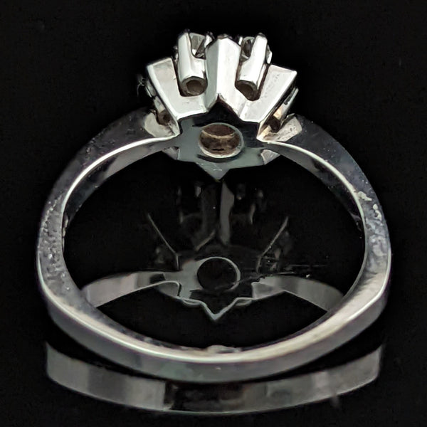 The Seville - Estate Ruby Diamond 14k Gold Statement Halo Ring