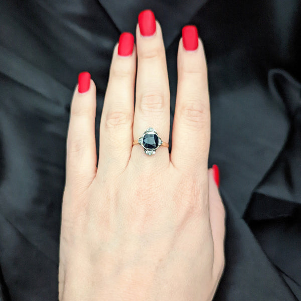 Estate Sapphire Diamond 18k 14k Gold Ring