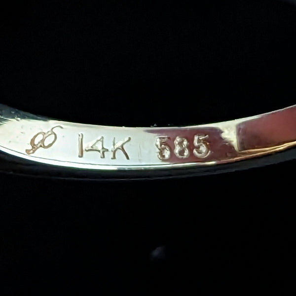 House Faberge for Franklin Mint Diamond Emerald Amethyst 14k Yellow Gold Ring c.1992 violets in the snow collection