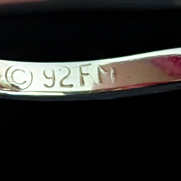 House Faberge for Franklin Mint Diamond Emerald Amethyst 14k Yellow Gold Ring c.1992 violets in the snow collection