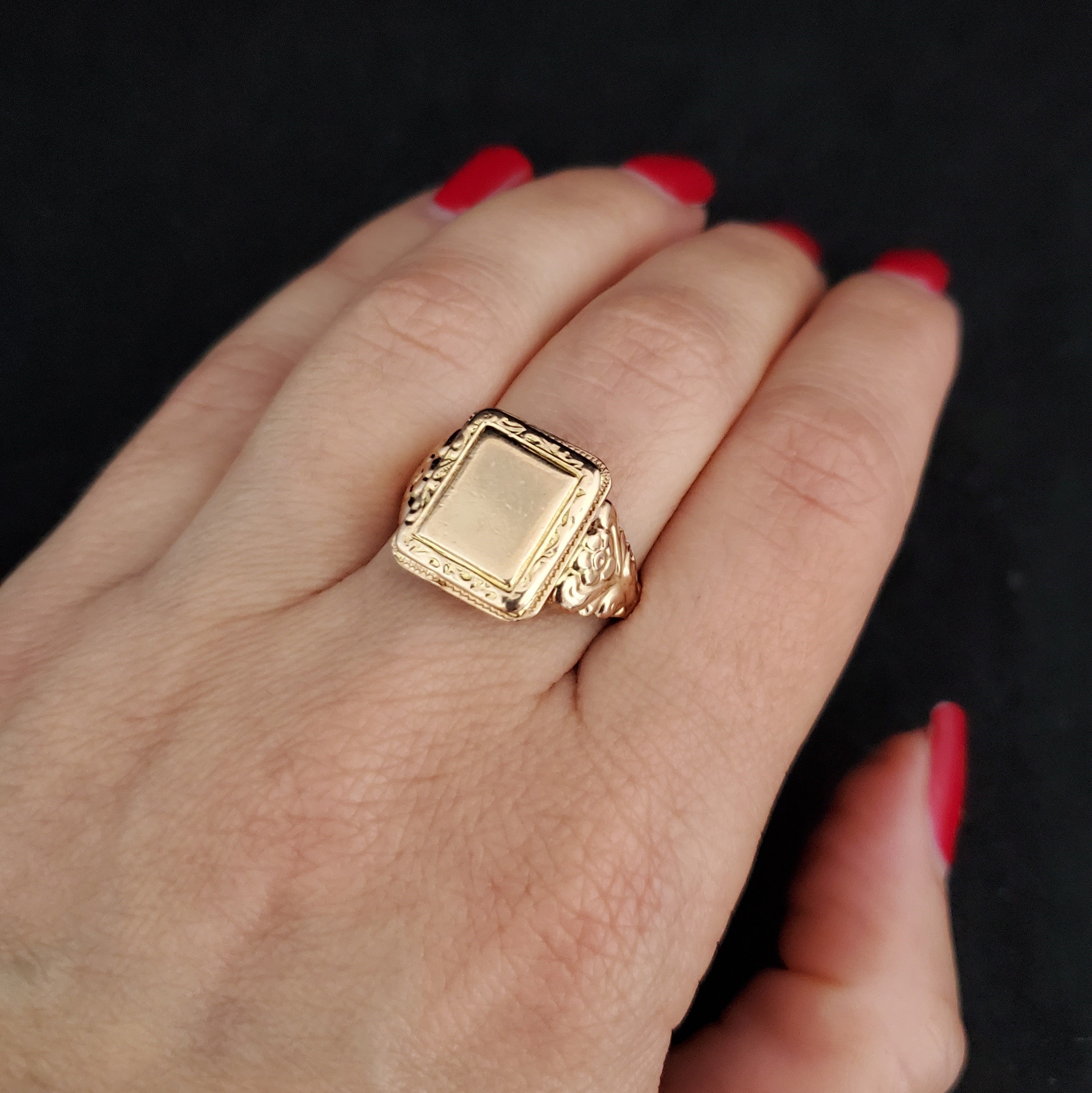The Albany Retro 14k Gold Poison Ring Russian Hallmarks SOHOJEWELERS