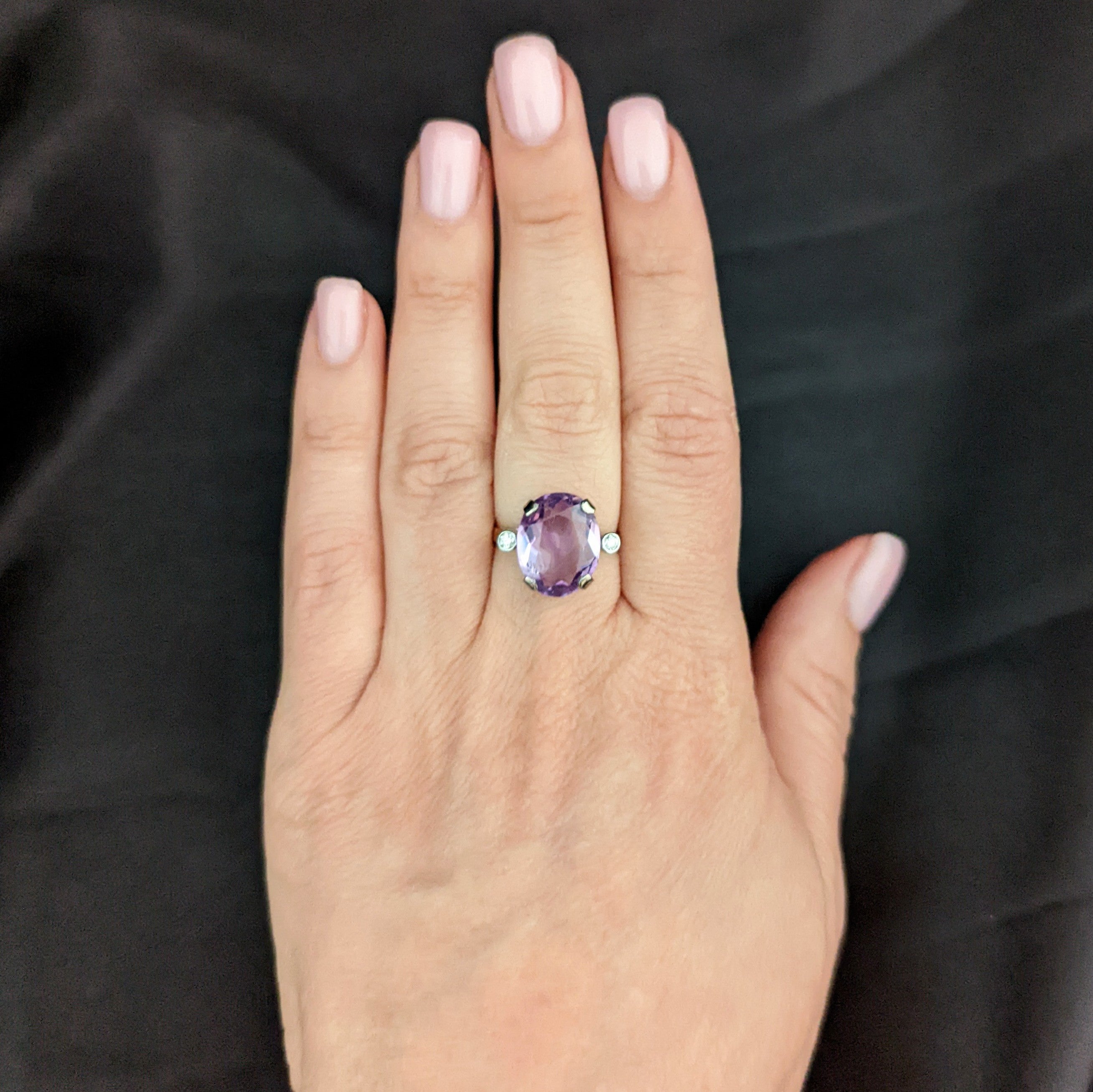 Vintage amethyst cocktail store ring
