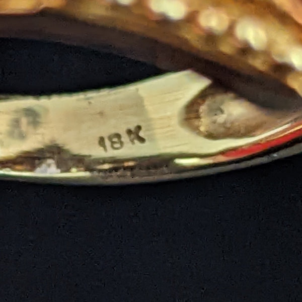 Vintage Tanzanite Baguette Cut Diamond 18k Yellow Gold Statement Ring Estate