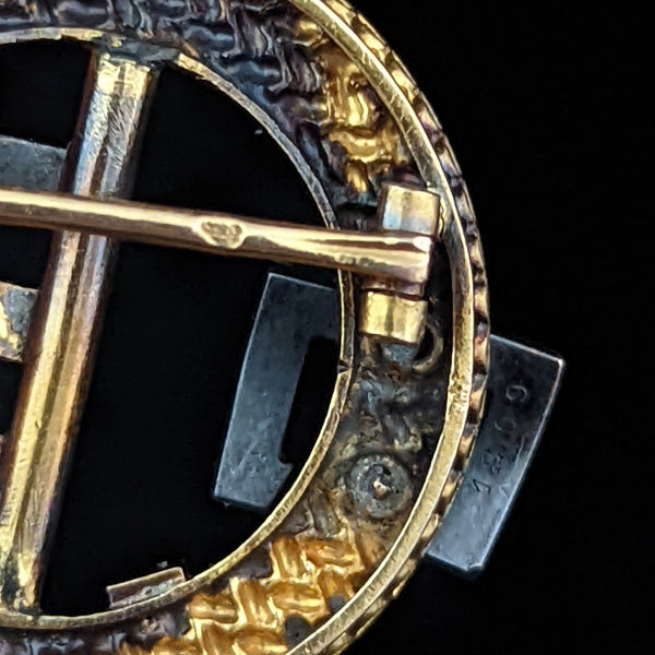 Victorian Old Mine Cut Diamond Pearl 14k Yellow Gold Floral Brooch Pin Antique depose french