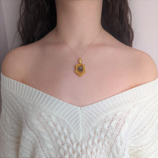 The Nampa - Victorian Gold Seed Pearl Etruscan Revival Locket